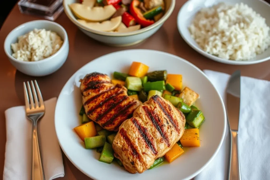 Calabacitas with grilled chicken	