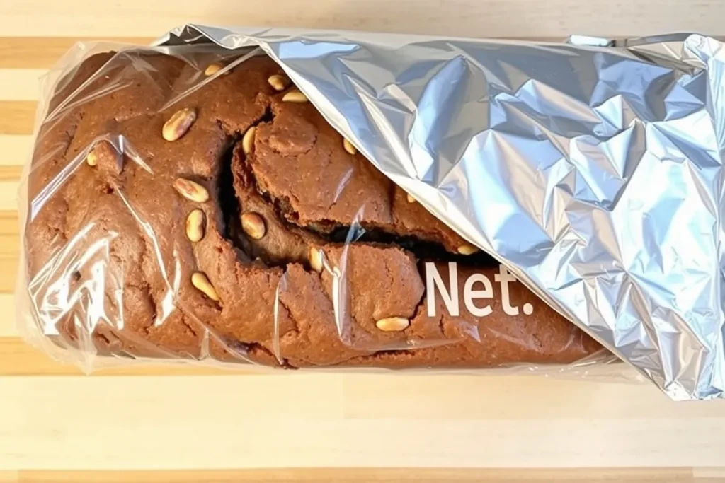 Wrapped date nut bread loaf