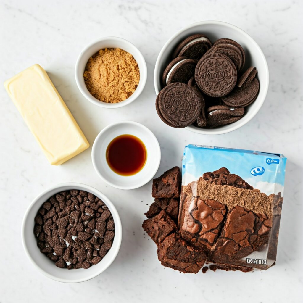 Ingredients for slutty brownies recipe 