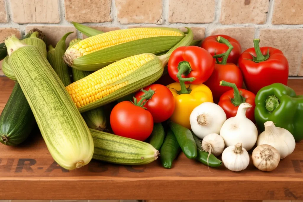 Calabacitas fresh ingredients	