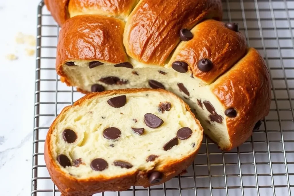 Golden Baked Chocolate Chip Brioche	