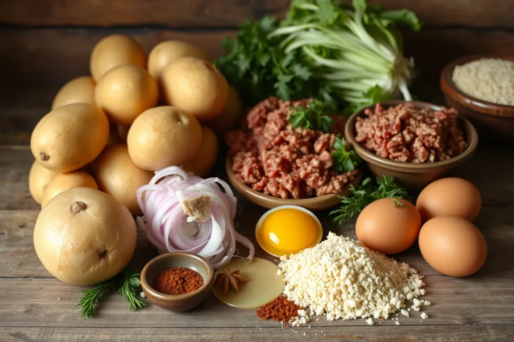 Ingredients for papas rellenas	