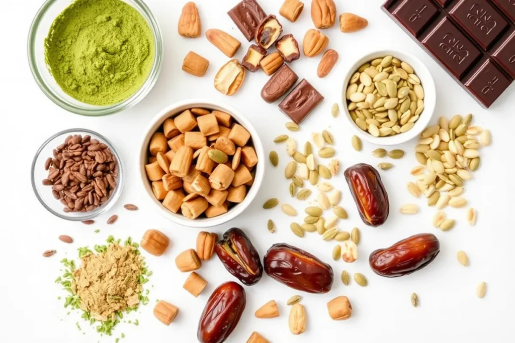 Ingredients for vegan energy bars	