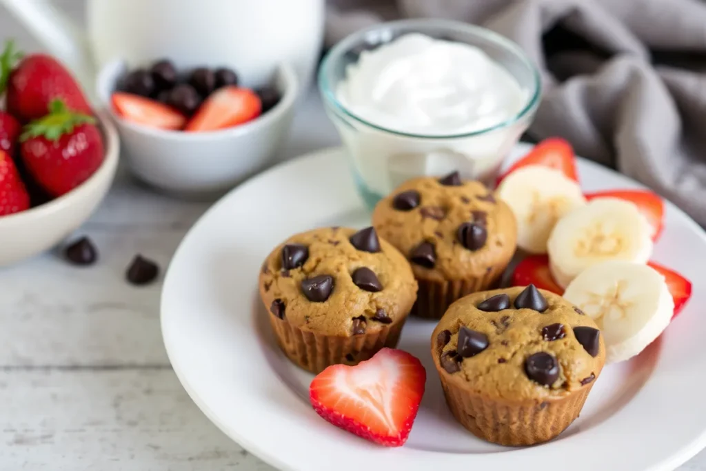 Muffins with yogurt and fruit	