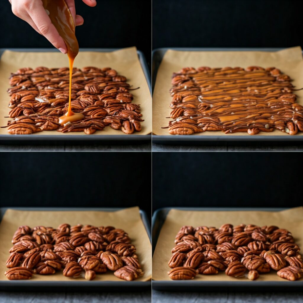 Assembling chocolate turtles	