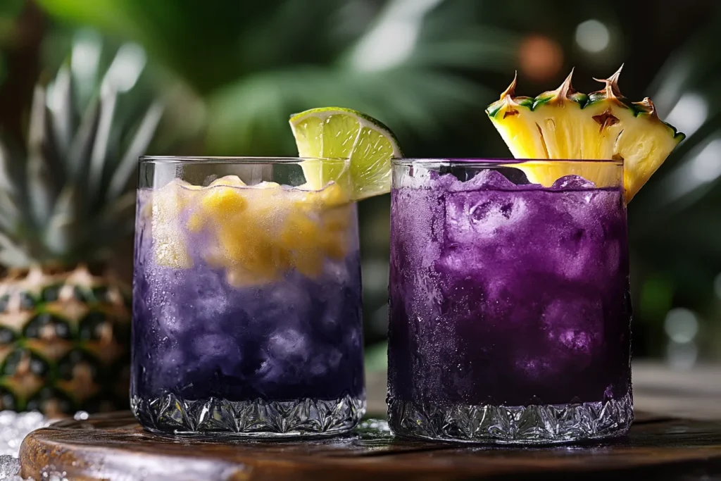 Two versions of the Transfusion cocktail, classic and modern twist	