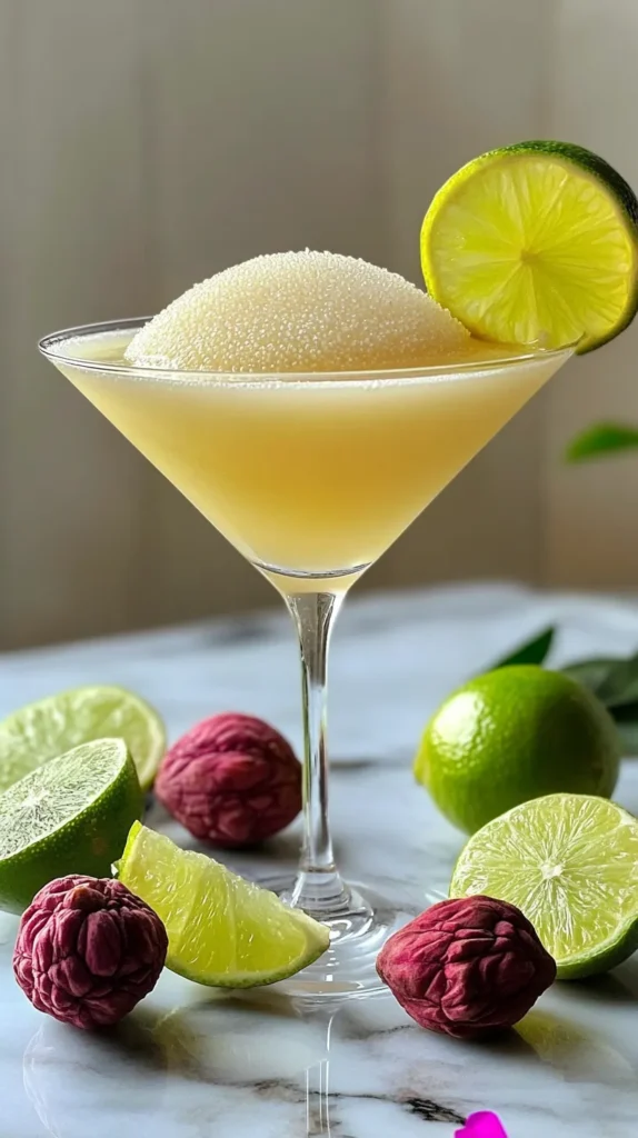 cocktail with lychee and lime	