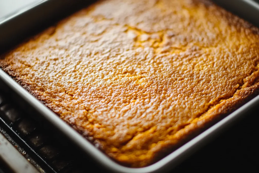 Sweet potato cornbread fresh from the oven