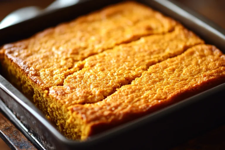 Golden Sweet Potato Cornbread in Baking Pan