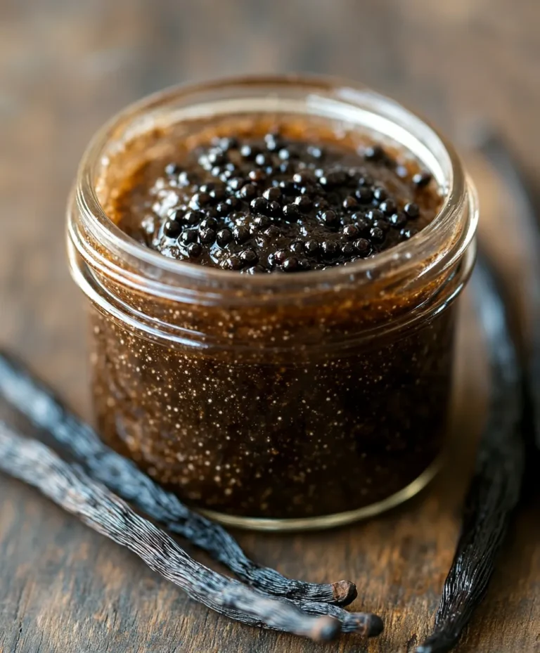 Homemade Vanilla Bean Paste in Glass Jar
