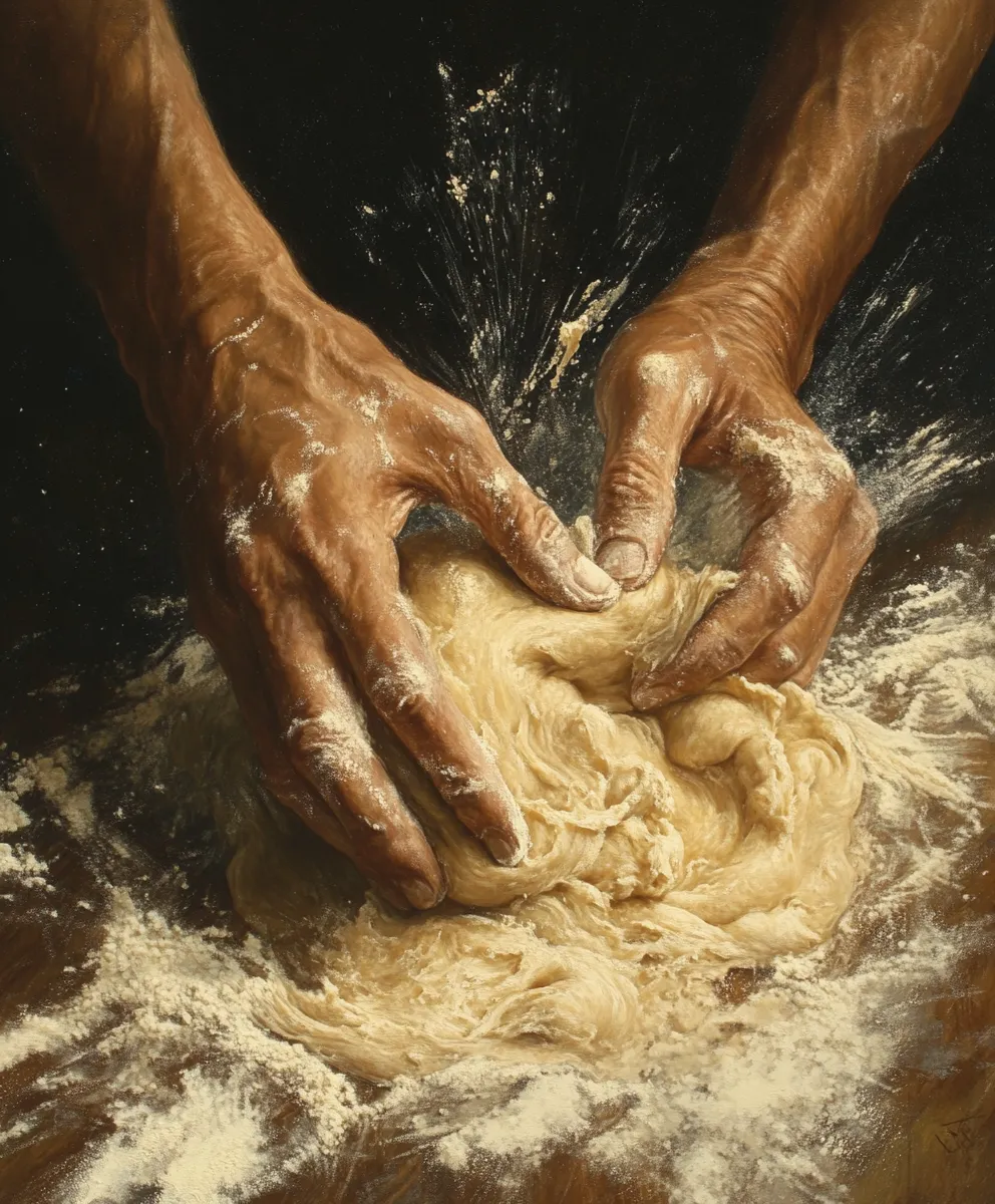 kneading calzone dough